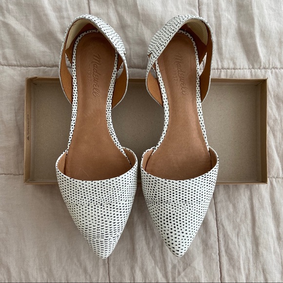 Madewell Shoes - Madewell d’orsay flats in white spot